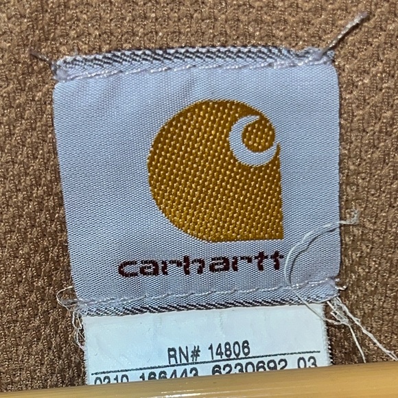 Carhartt Work Jacket 2XL Khaki Men’s Heavyweight Full Zip Hoodie Canvas J131 BRN - Picture 5 of 8